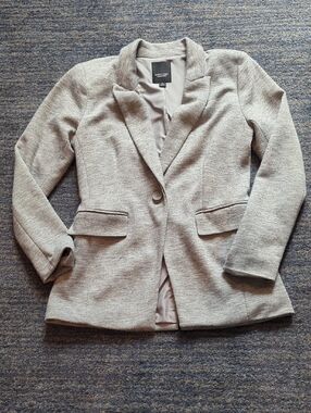 Simply Vera Vera Wang Light Gray Single-Button Blazer